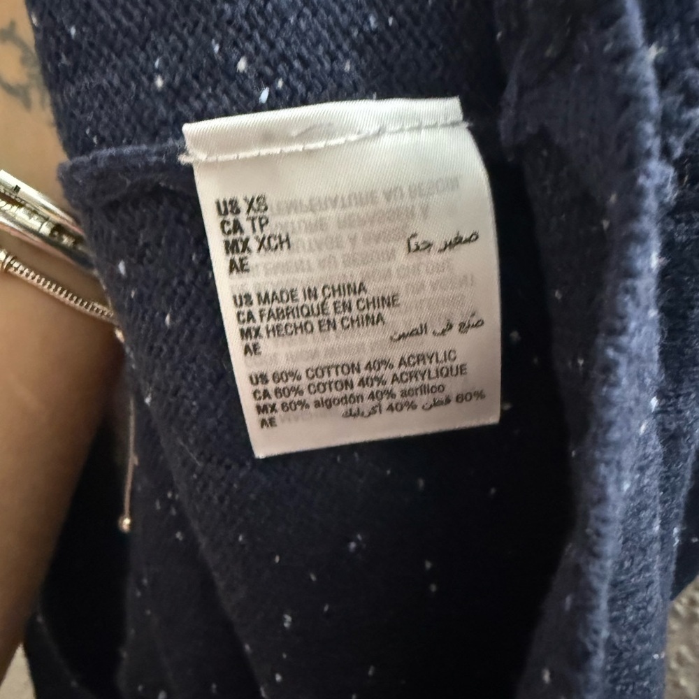 Karen Scott Navy Blue Speckled Crewneck Sweater Women’s XS - Picture 5 of 8